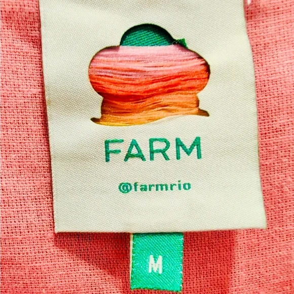 FarmRio Ainika Floral Boho Pink Orange Dress Women’s Size M Maxi Stylish - Picture 6 of 7